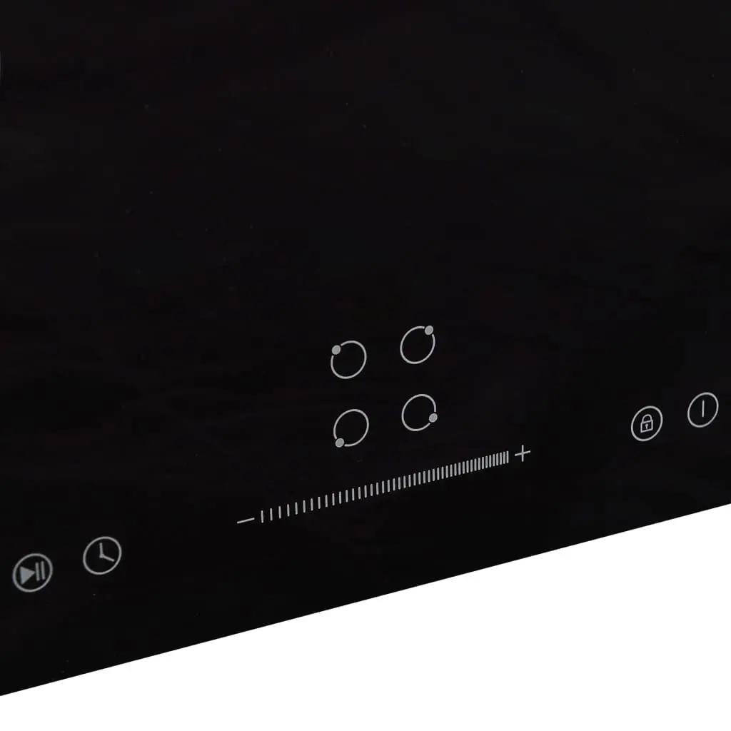 Induction Cooktop 4 Burner Touch Control Heat Resistant Glass Surface 7000W Black