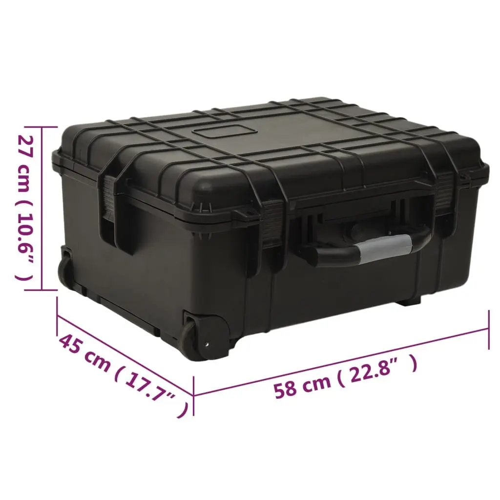 Wheeled Flight Case Black 58x45x27 cm Hard Case Protective Transport Luggage