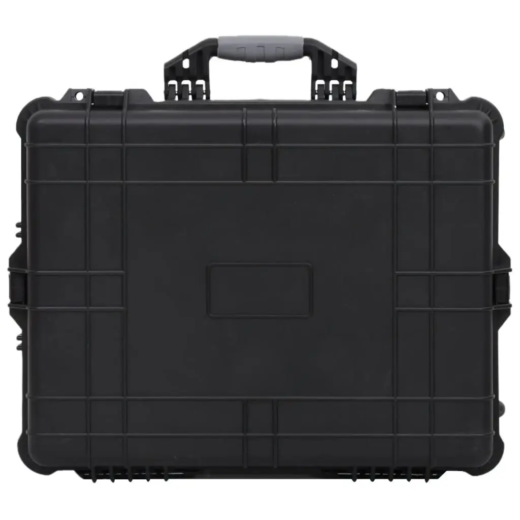 Hard Shell Flight Case Black Luggage Portable Travel 63x50x23cm Wheeled Lockable Handle