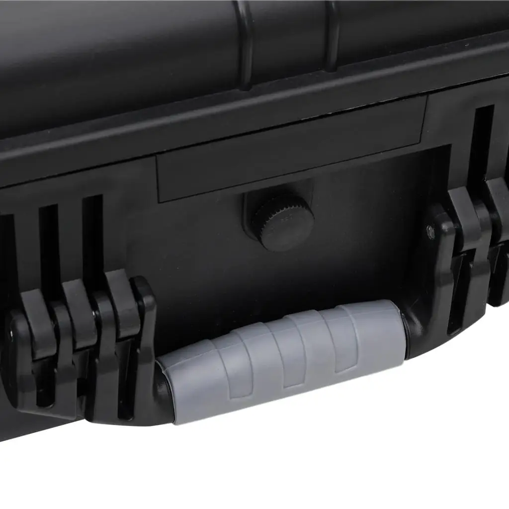 Hard Shell Flight Case Black Luggage Portable Travel 63x50x23cm Wheeled Lockable Handle