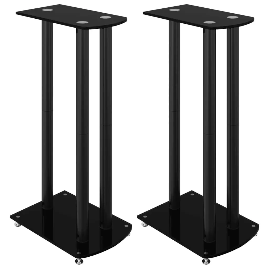 Black 3 Pillar Speaker Stands Pair