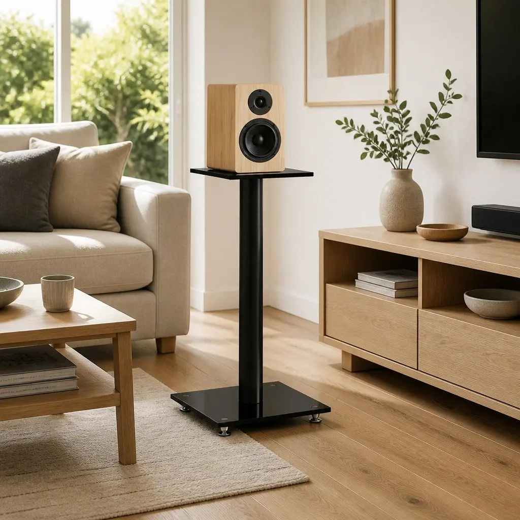Speaker Stands with Tempered Glass and Aluminium