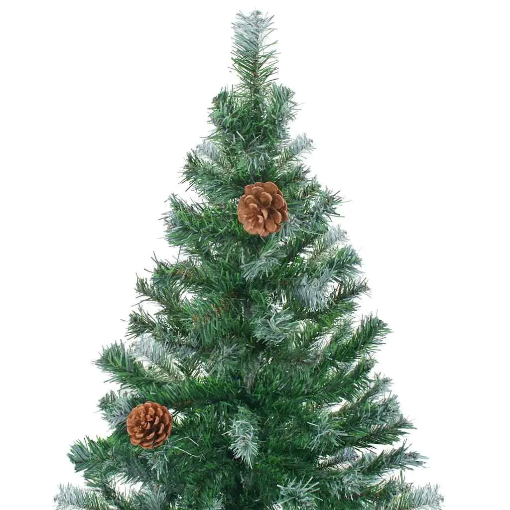 Artificial Christmas Tree Seasonal Decoration 150cm Green Frosted Branches Pinecones