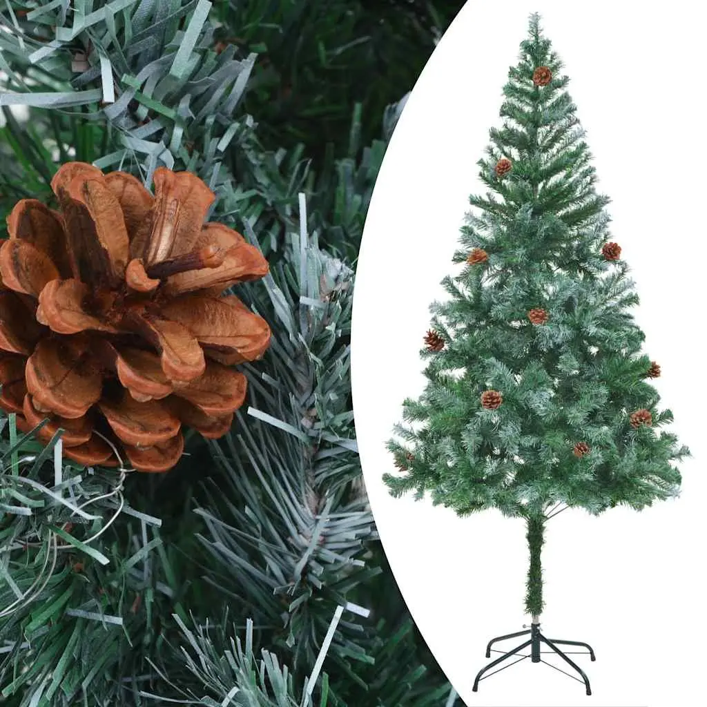 Artificial Christmas Tree 180cm Green Pinecones Holiday Decoration