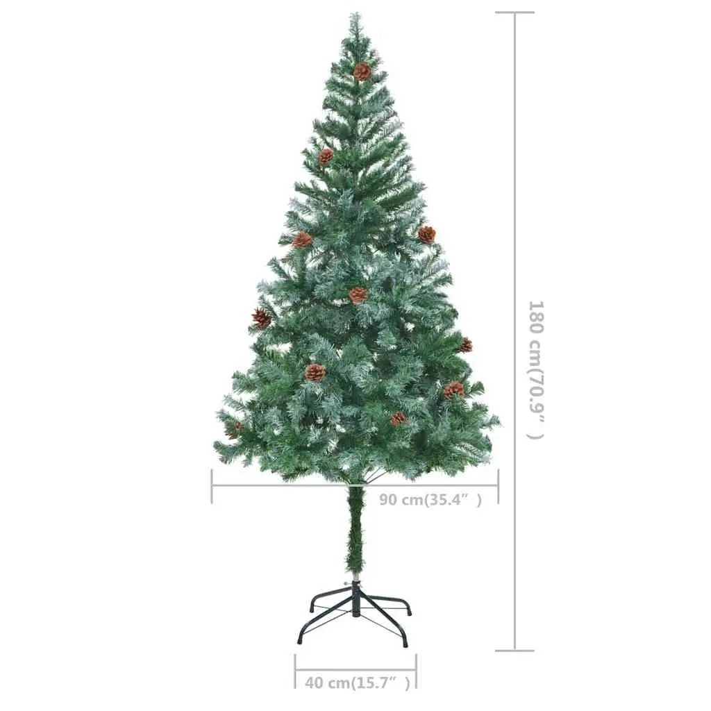 Artificial Christmas Tree 180cm Green Pinecones Holiday Decoration