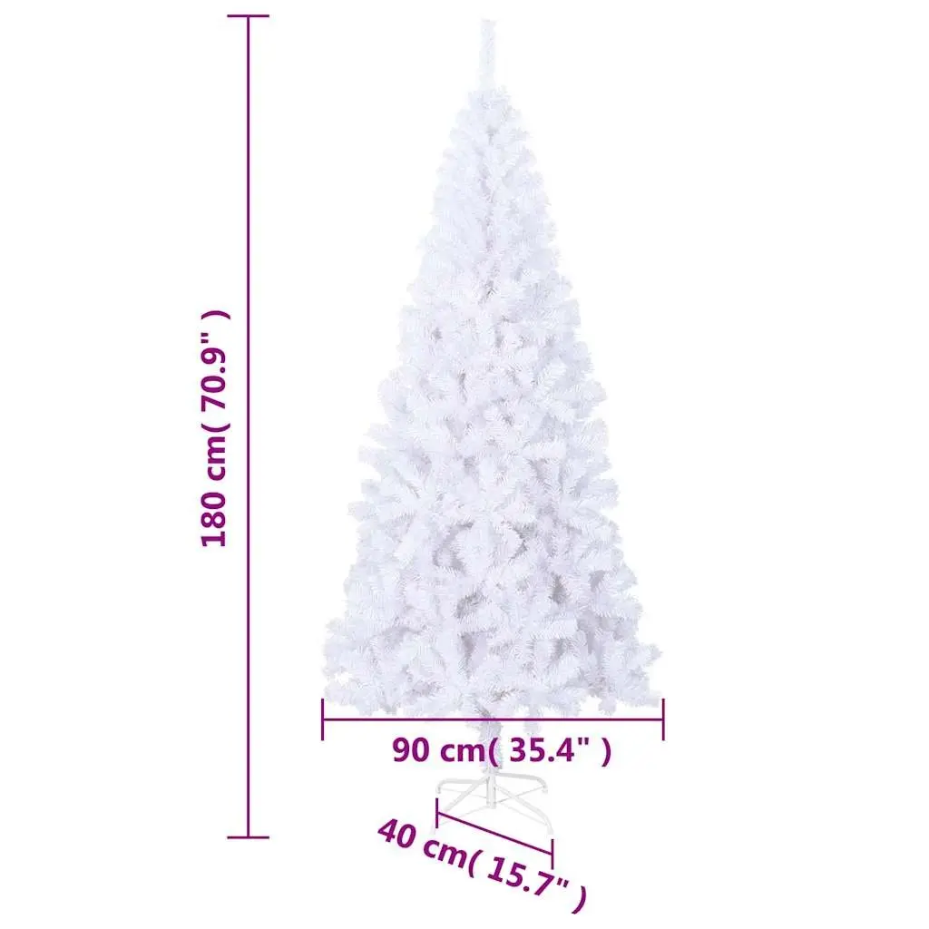 Artificial Christmas Tree Indoor 180cm White 620 Branch Tips