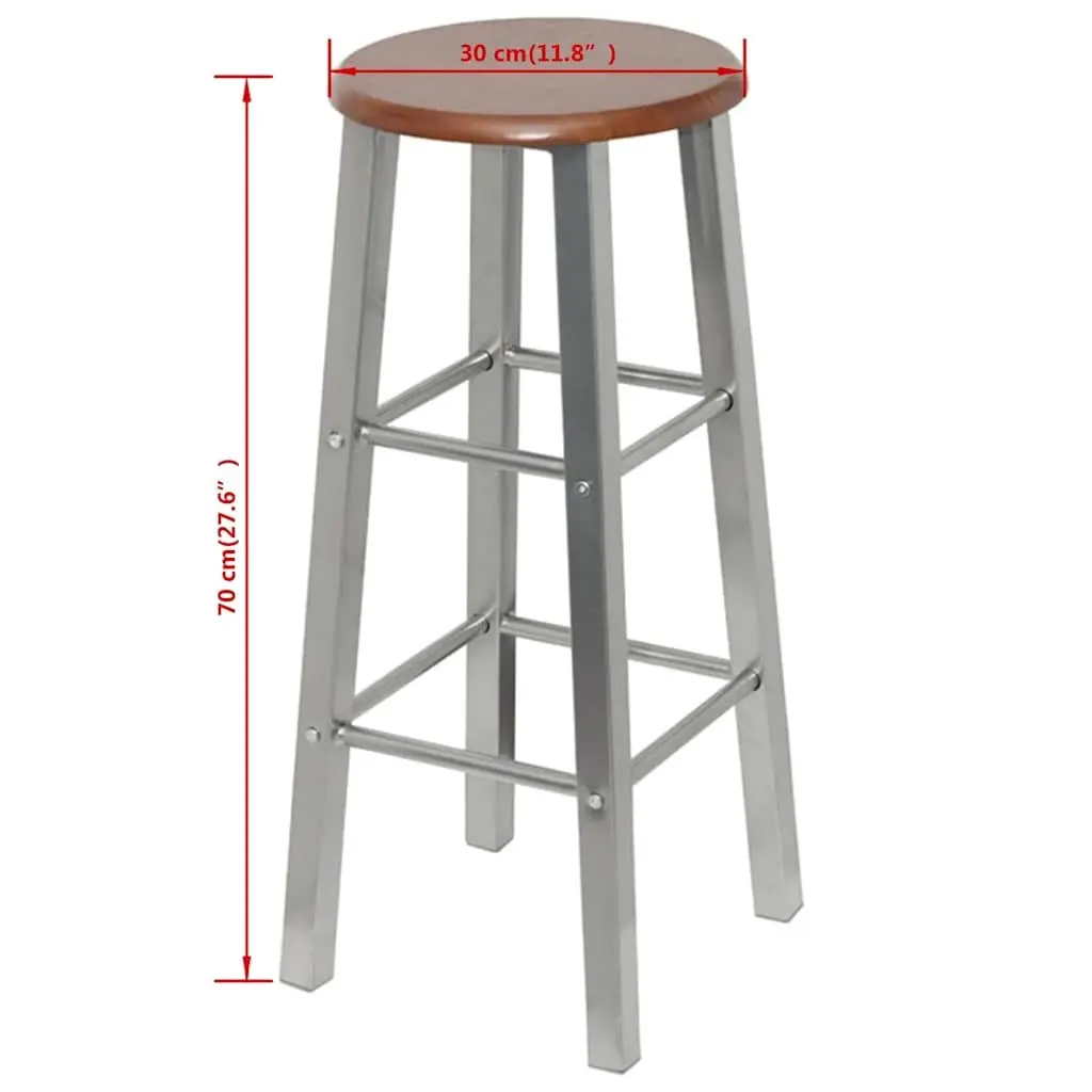 Bar Stools Set of 2 Modern Design Footrest Seating Kitchen Counter Height Chairs