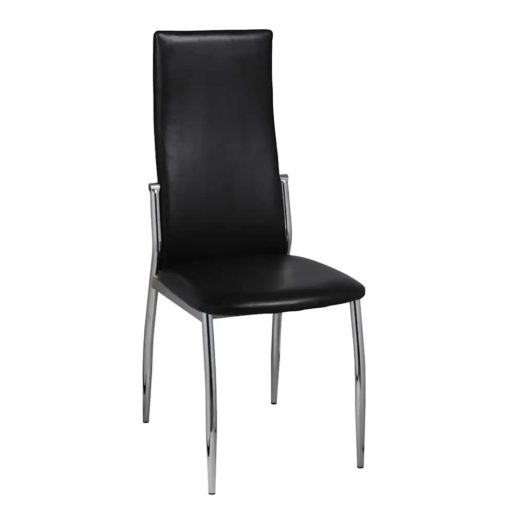 Dining Chairs Kitchen 2 Piece Black Synthetic Leather Ergonomic