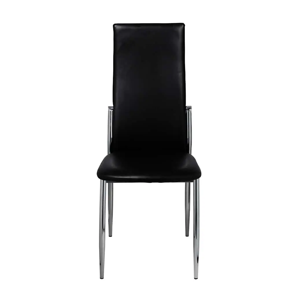 Dining Chairs Kitchen 2 Piece Black Synthetic Leather Ergonomic