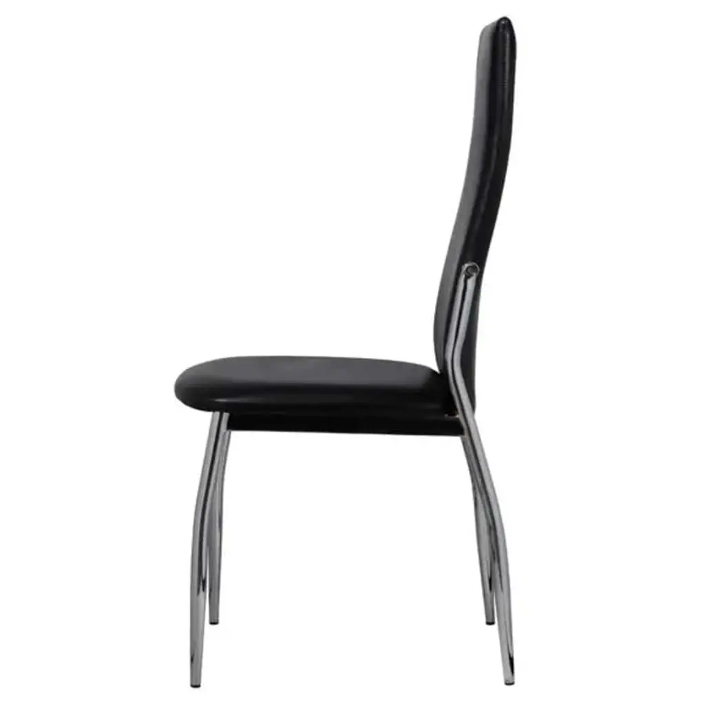 Dining Chairs Kitchen 2 Piece Black Synthetic Leather Ergonomic