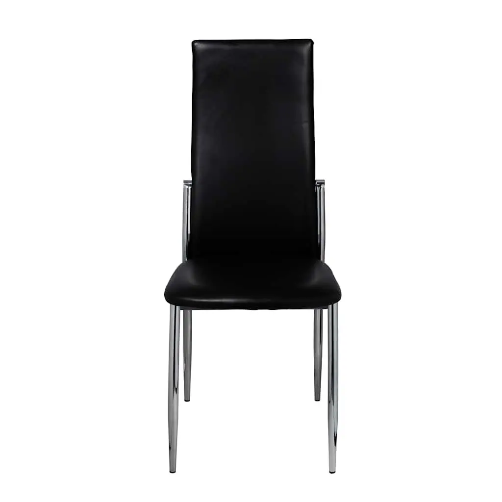 Dining Chairs Set 4 Piece Kitchen Room Black Faux Leather