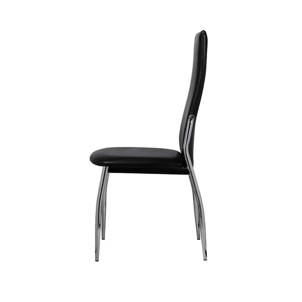 Dining Chairs Set 4 Piece Kitchen Room Black Faux Leather