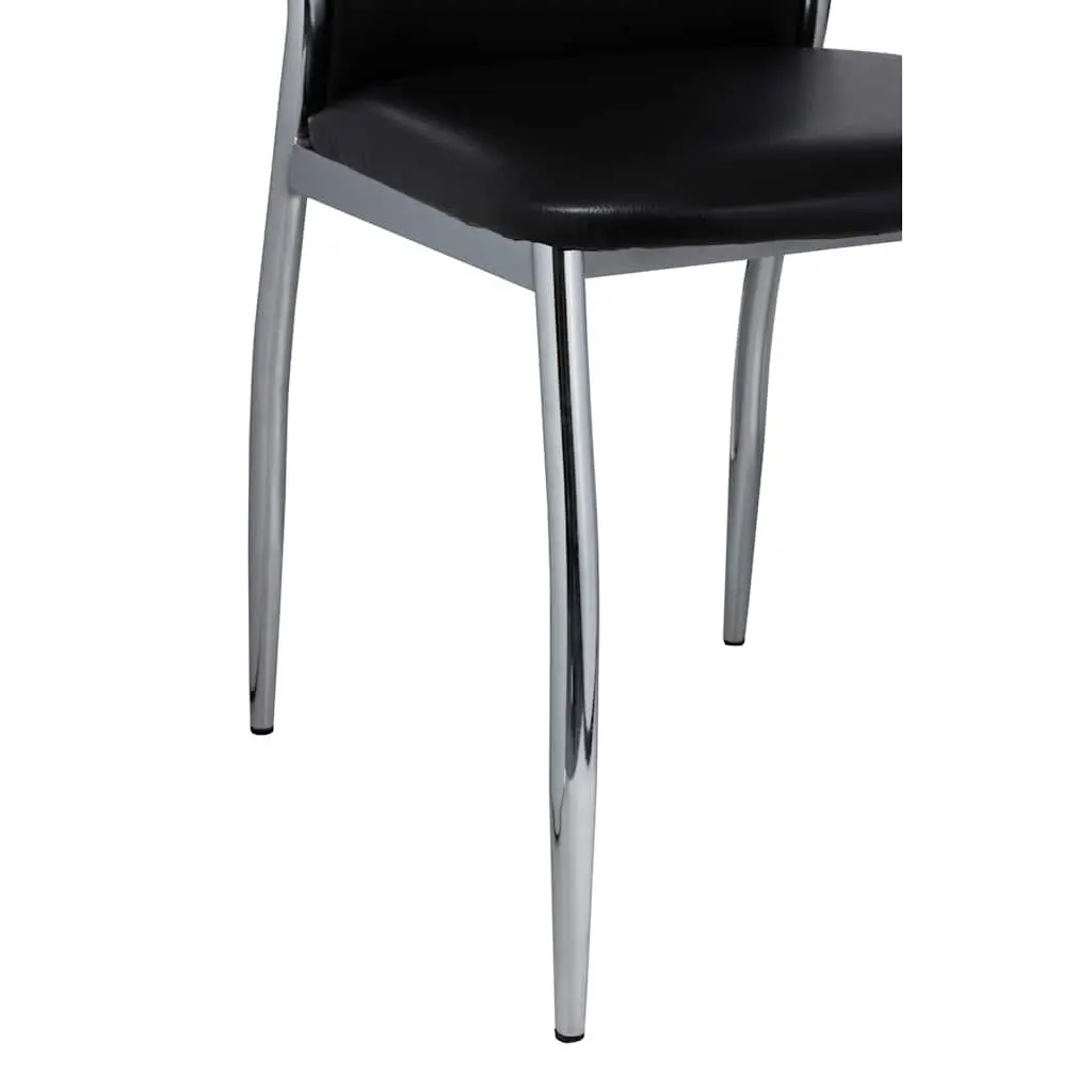 Dining Chairs Set 4 Piece Kitchen Room Black Faux Leather