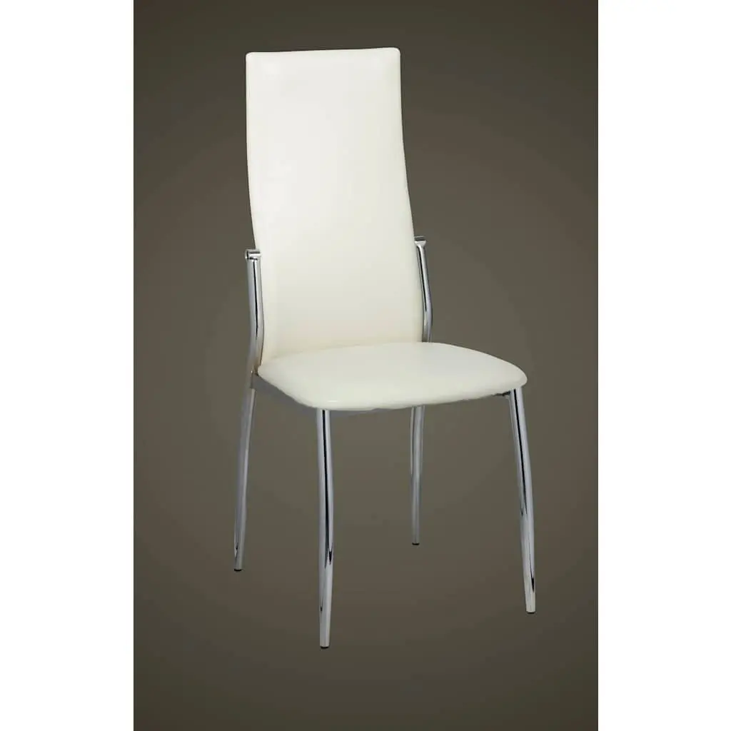 Dining Chairs Kitchen 2 Piece White Synthetic Leather Modern Ergonomic