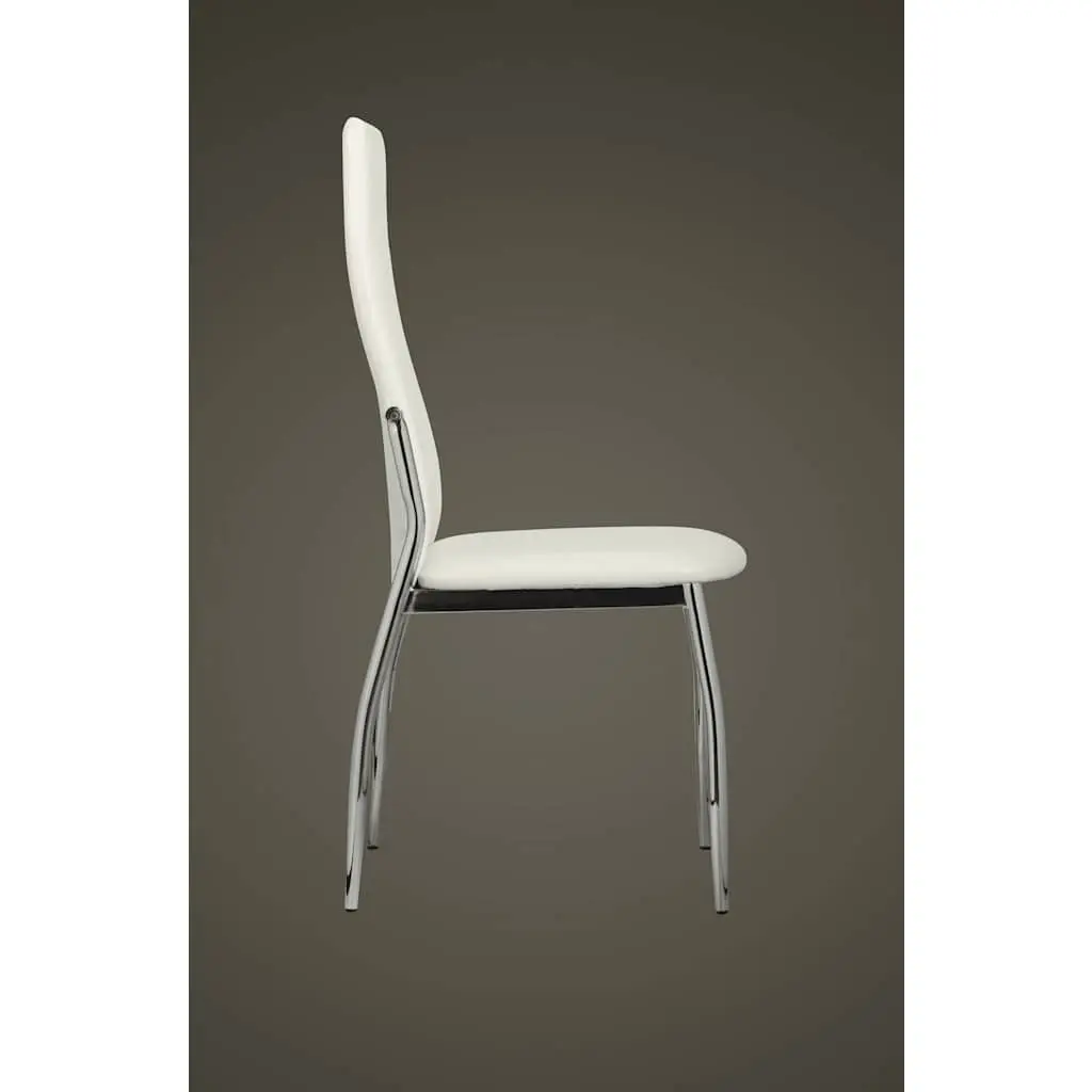 Dining Chairs Kitchen 2 Piece White Synthetic Leather Modern Ergonomic