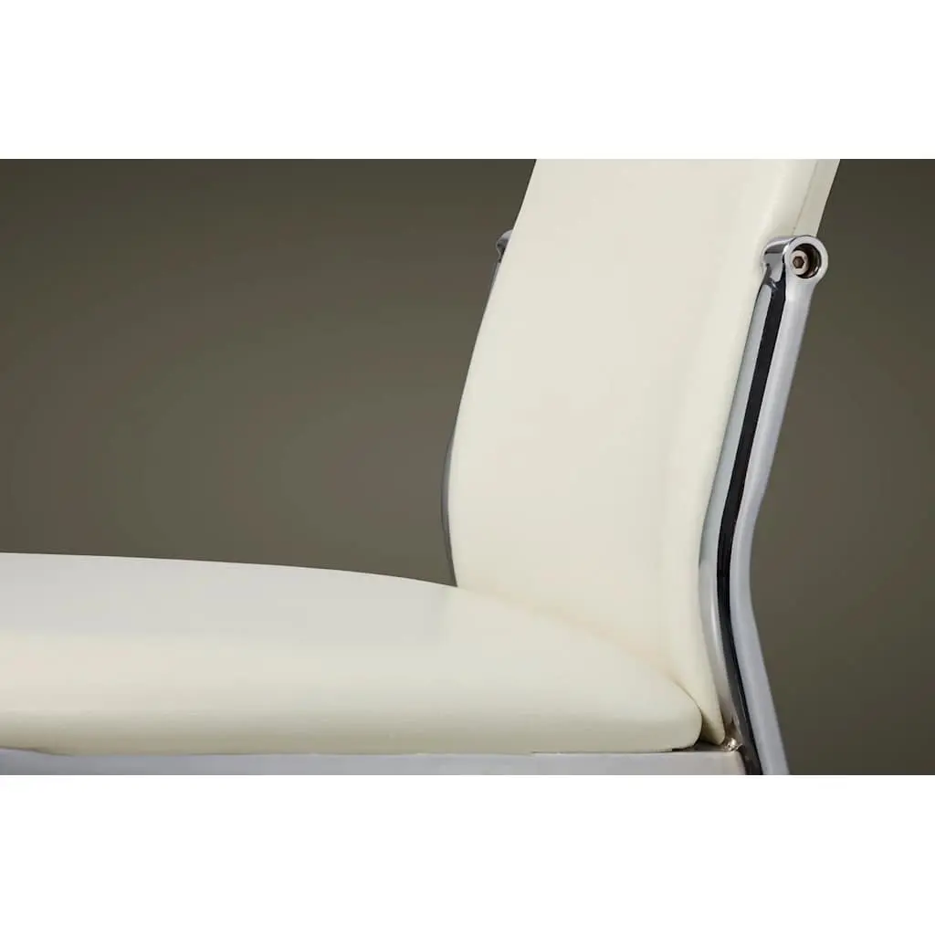 Dining Chairs Kitchen 2 Piece White Synthetic Leather Modern Ergonomic