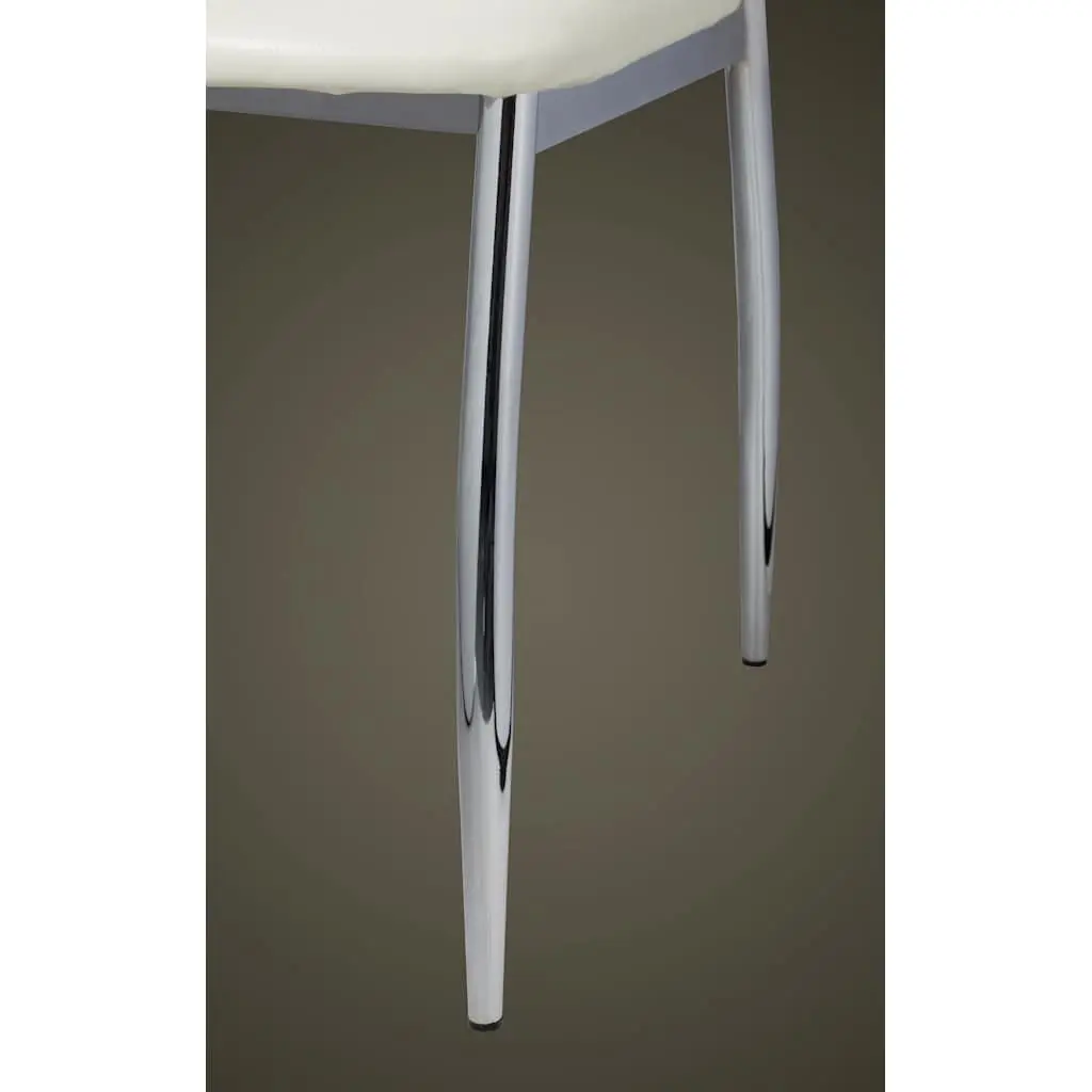 Dining Chairs Kitchen 2 Piece White Synthetic Leather Modern Ergonomic