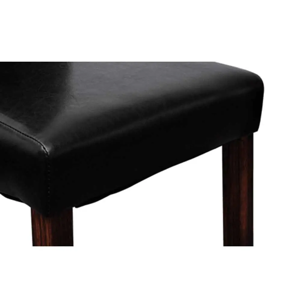 Dining Chairs Kitchen Room 2 Piece Black Padded Seats Backrests