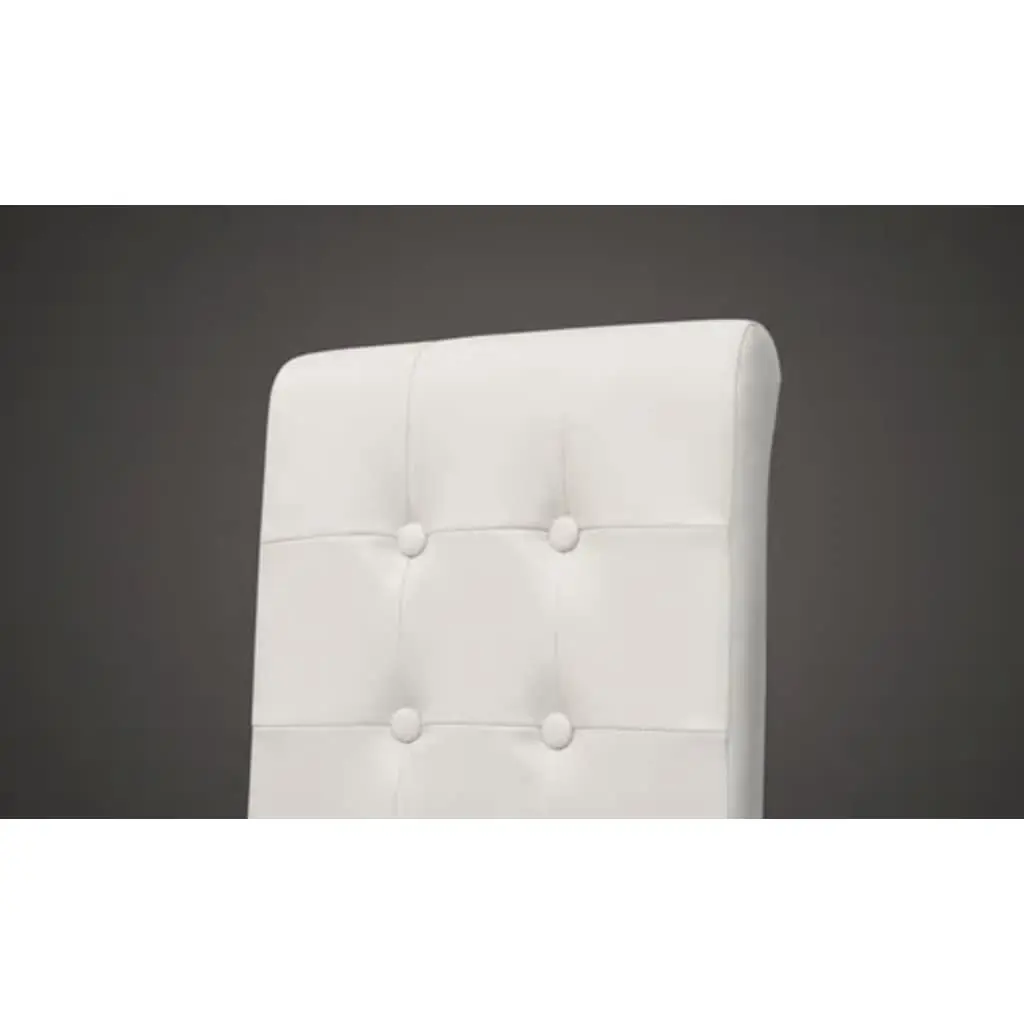 Dining Chairs Set of 2 Kitchen White Padded Seat Backrest