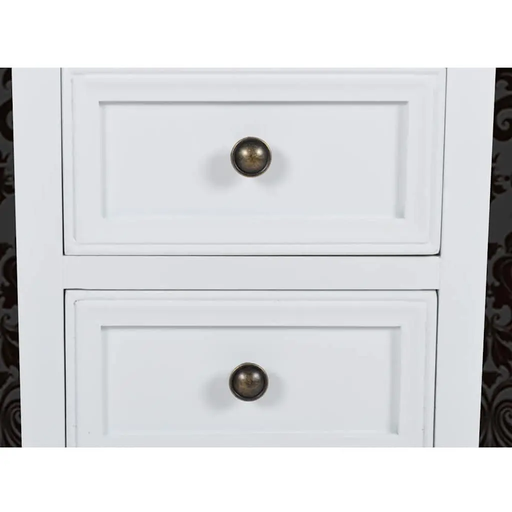 Set of 2 White Nightstands with 2 Drawers Each