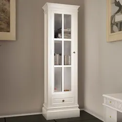 White Wooden Bookcase Cabinet with 3 Shelves & Drawer