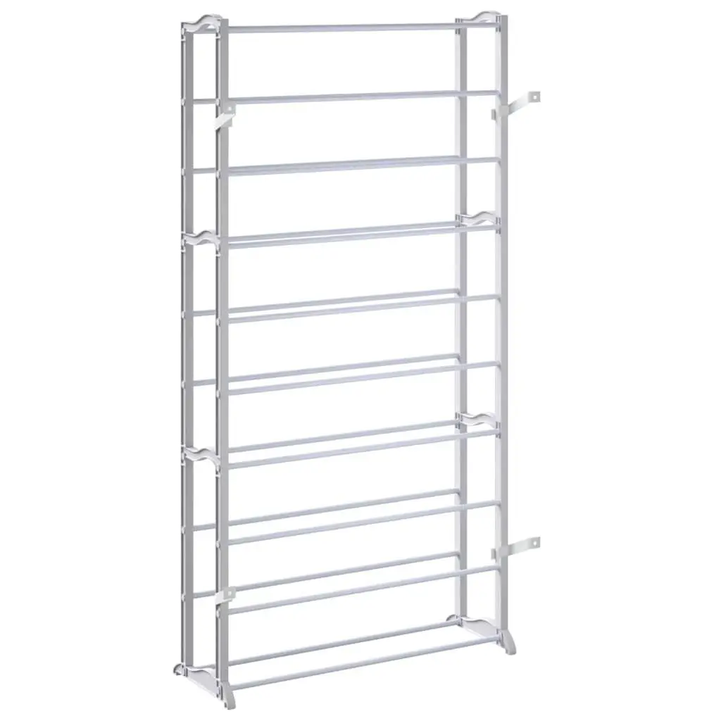 10-Tier Shoe Rack White Compact Storage Organiser