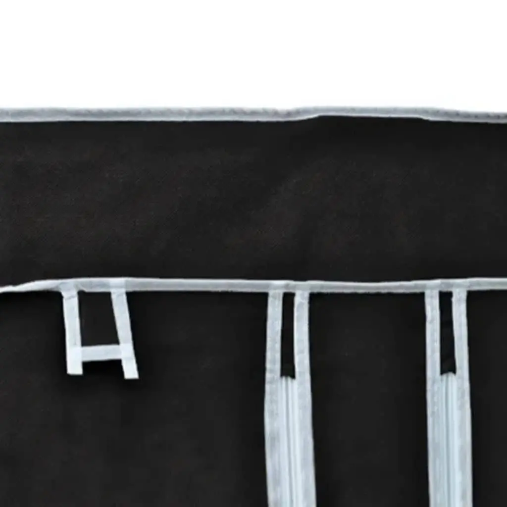 2-Piece Black Folding Wardrobe with Steel Frame