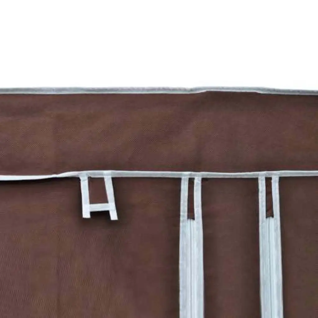 Folding Fabric Wardrobes for Bedroom 2 Piece Brown Portable Storage Closet