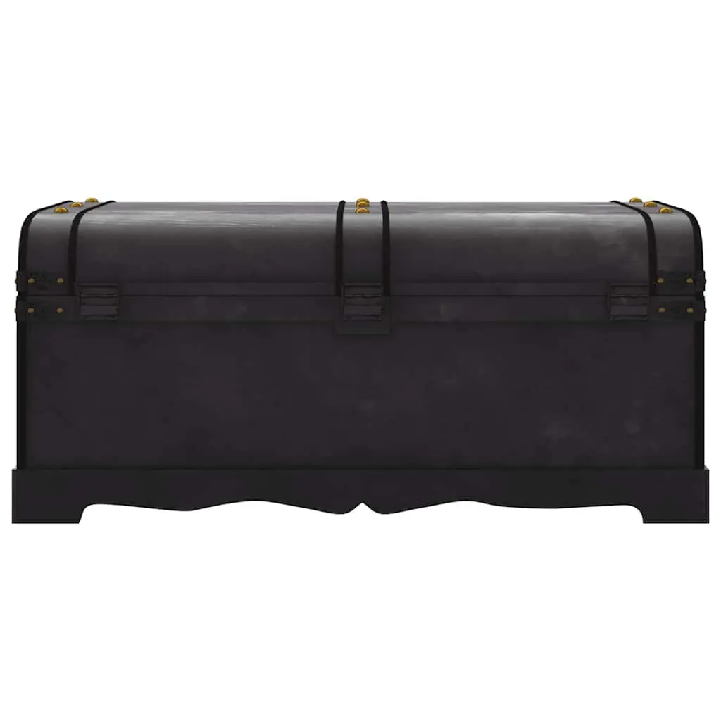 Wooden Storage Chest for Home Black Vintage Coffee Table Size