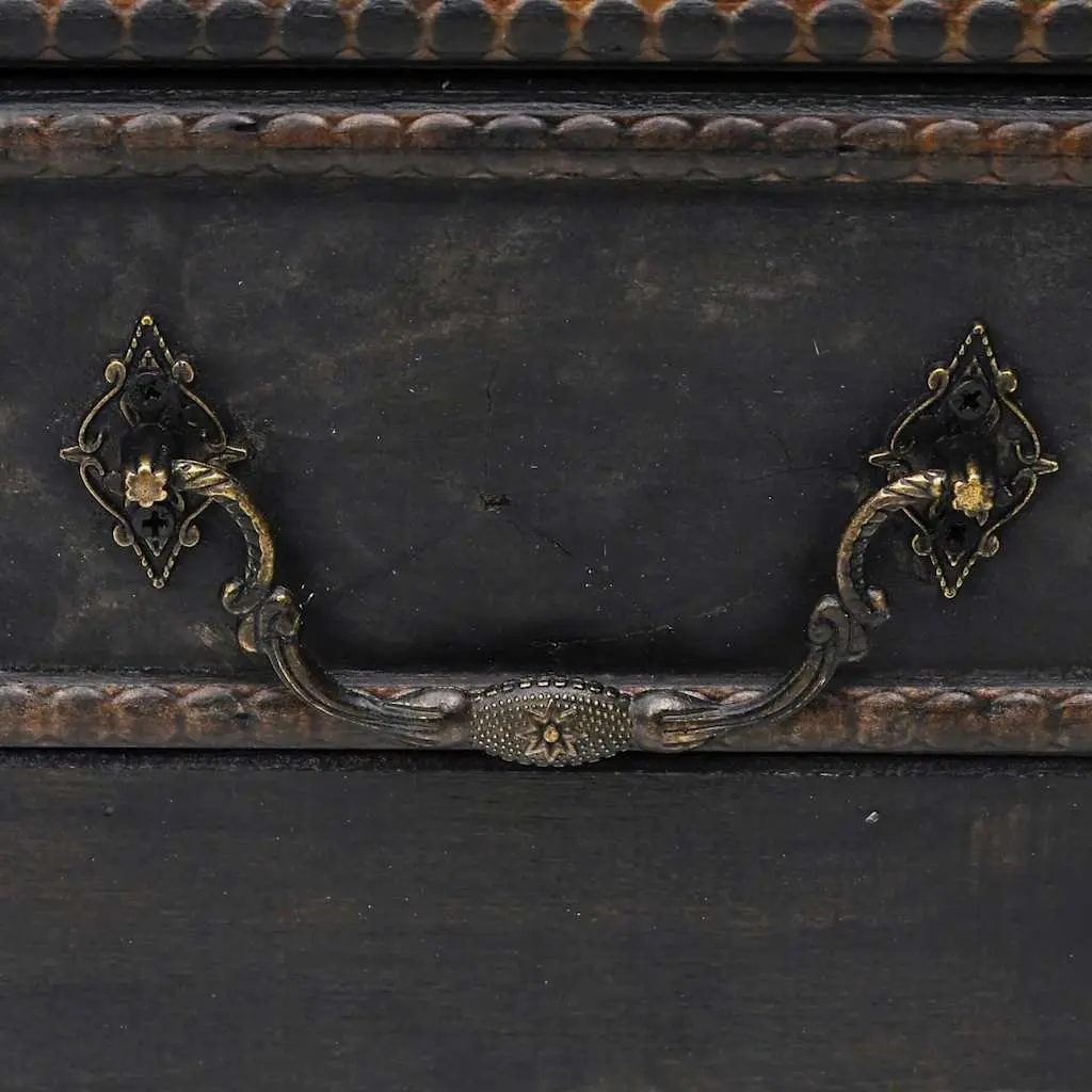 Wooden Storage Chest for Home Black Vintage Coffee Table Size