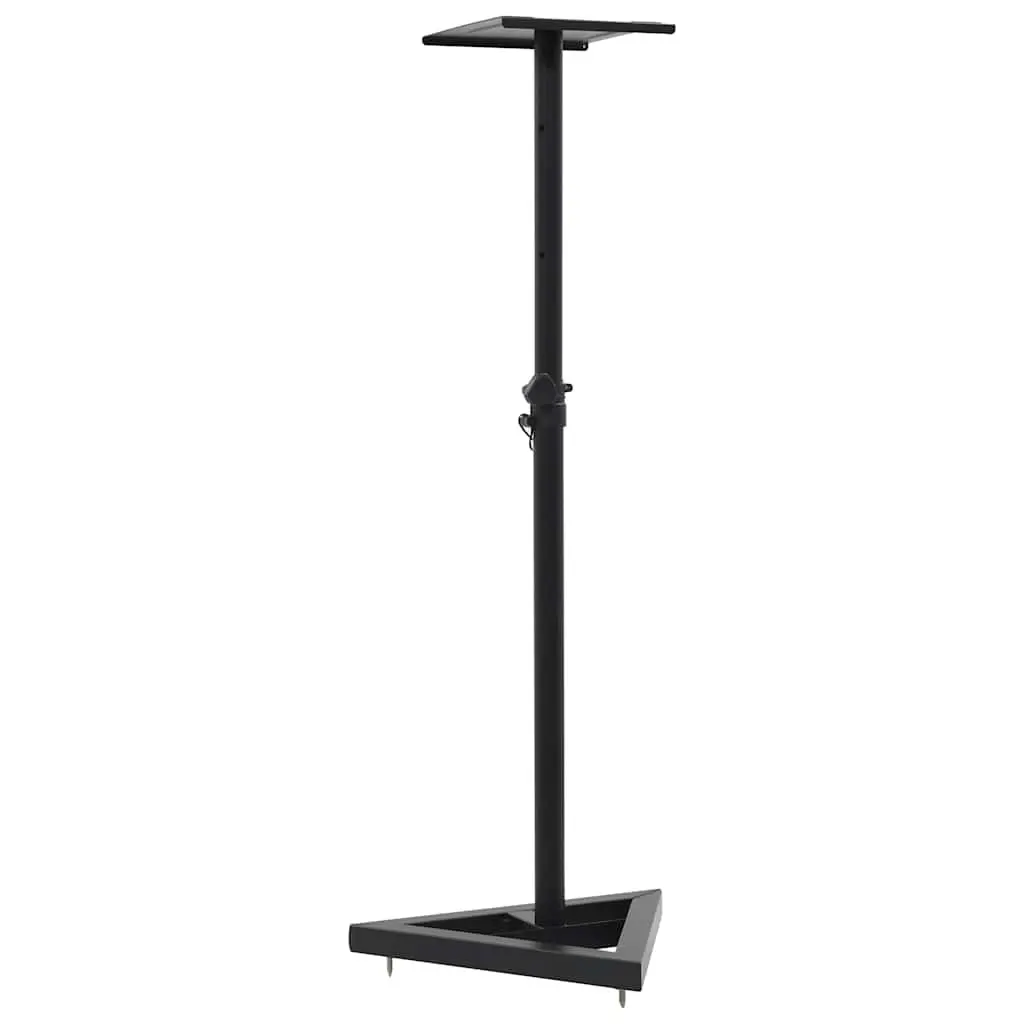 Speaker Stands Studio Monitor 2pcs Black Steel Adjustable Height Triangular Base