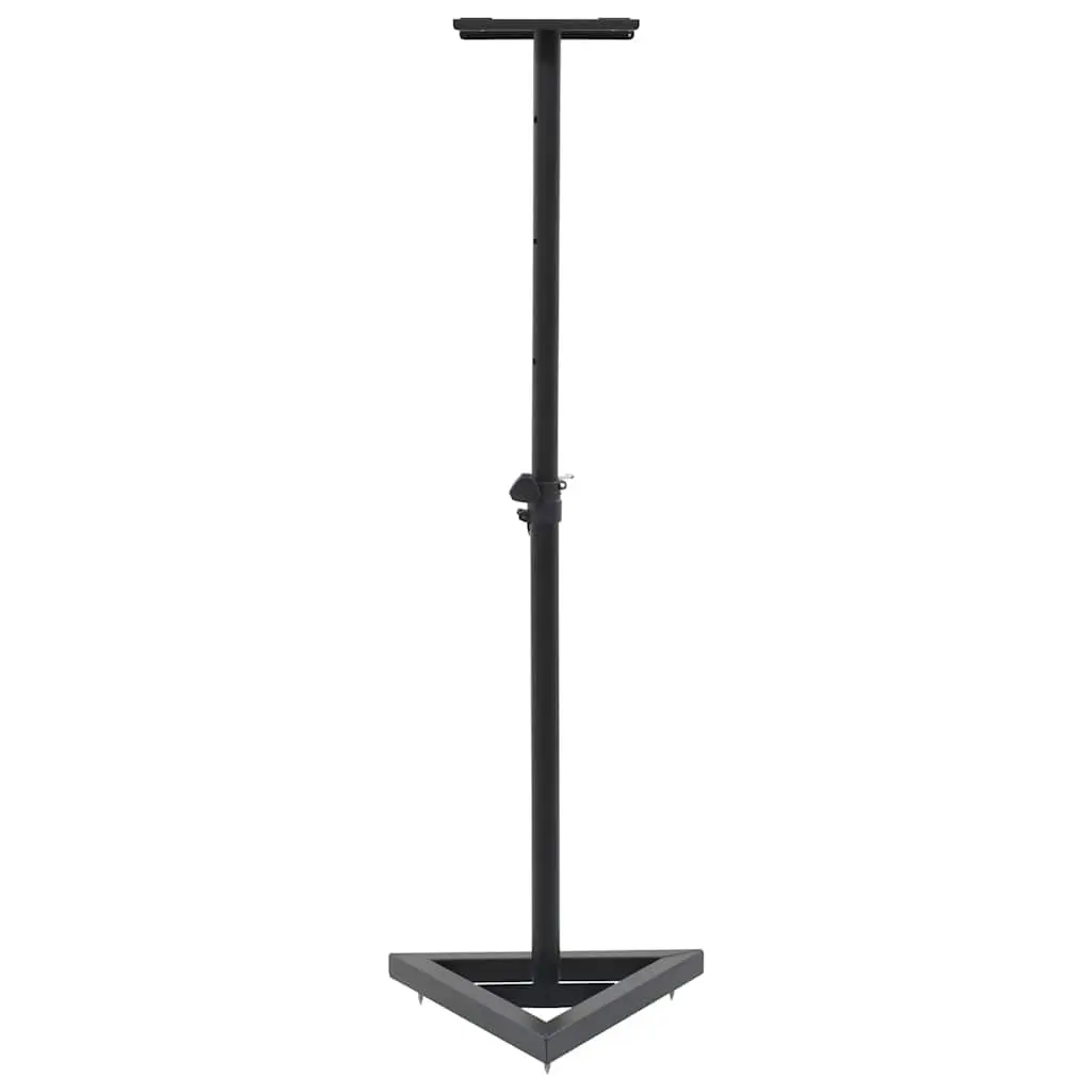 Speaker Stands Studio Monitor 2pcs Black Steel Adjustable Height Triangular Base