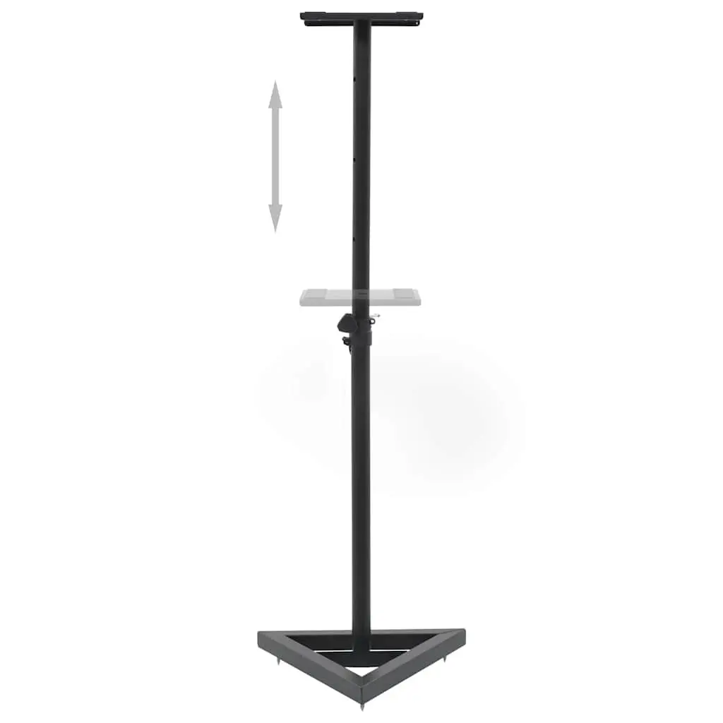 Speaker Stands Studio Monitor 2pcs Black Steel Adjustable Height Triangular Base