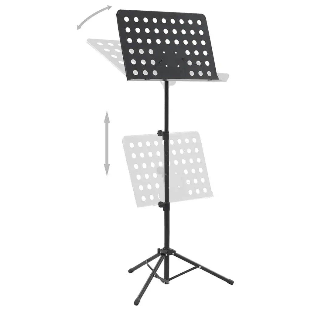 Music Book Stand Height Adjustable Tripod Legs Steel Black Orchestra Practice