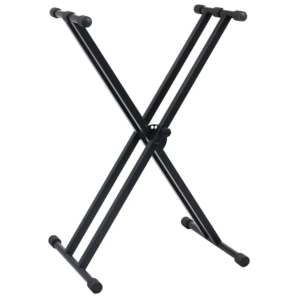 Adjustable Keyboard Stand and Stool Set for Music Black