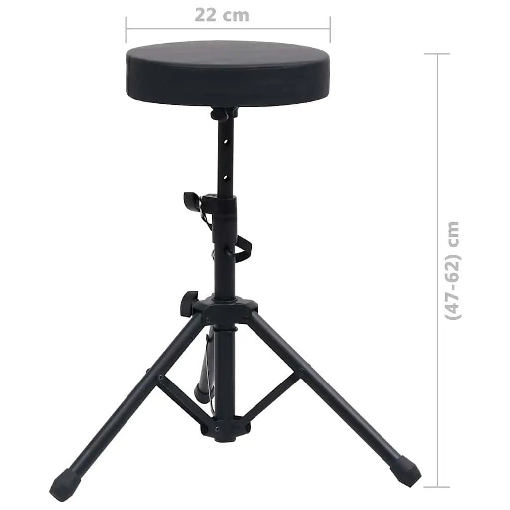 Adjustable Keyboard Stand and Stool Set for Music Black