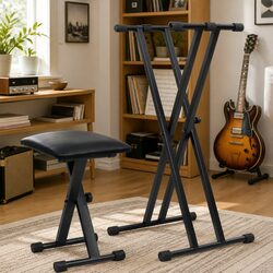 Adjustable Keyboard Stand and Stool Set Specifications and Features