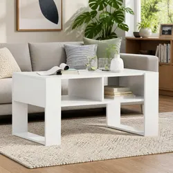 Coffee Table Dimensions: 92 x 53 x 45 cm in White