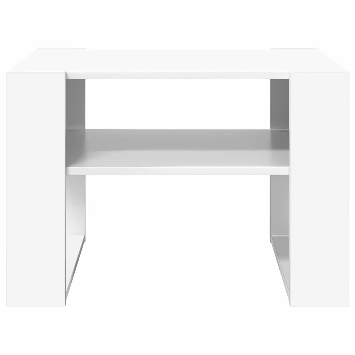 White Rectangular Coffee Table with Storage