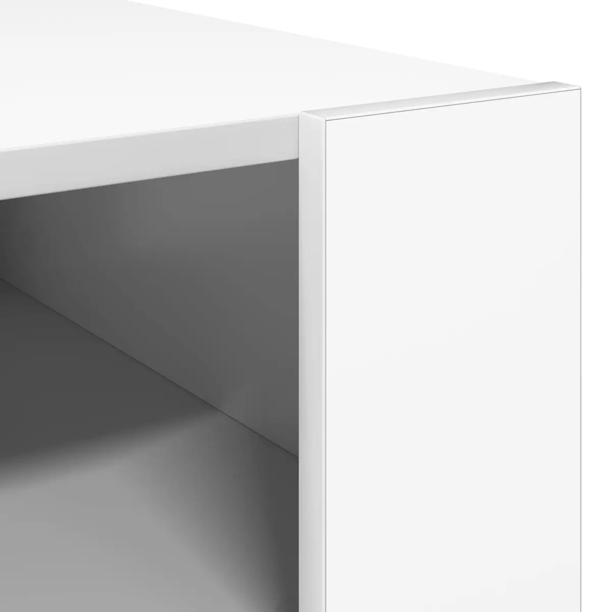 White Rectangular Coffee Table with Storage