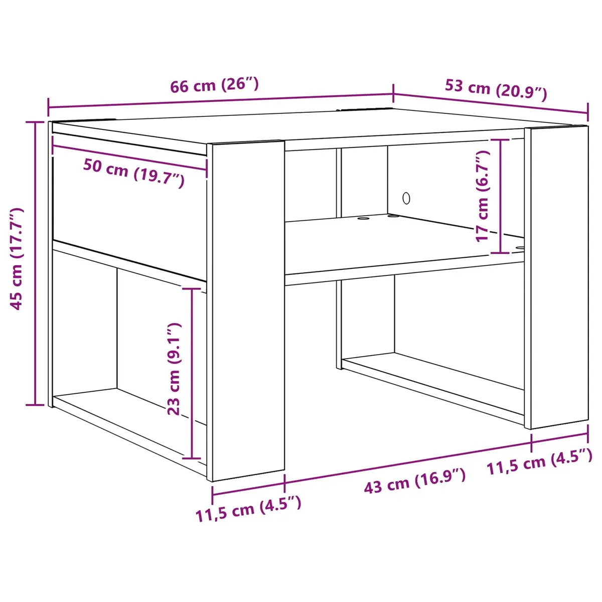 White Rectangular Coffee Table with Storage