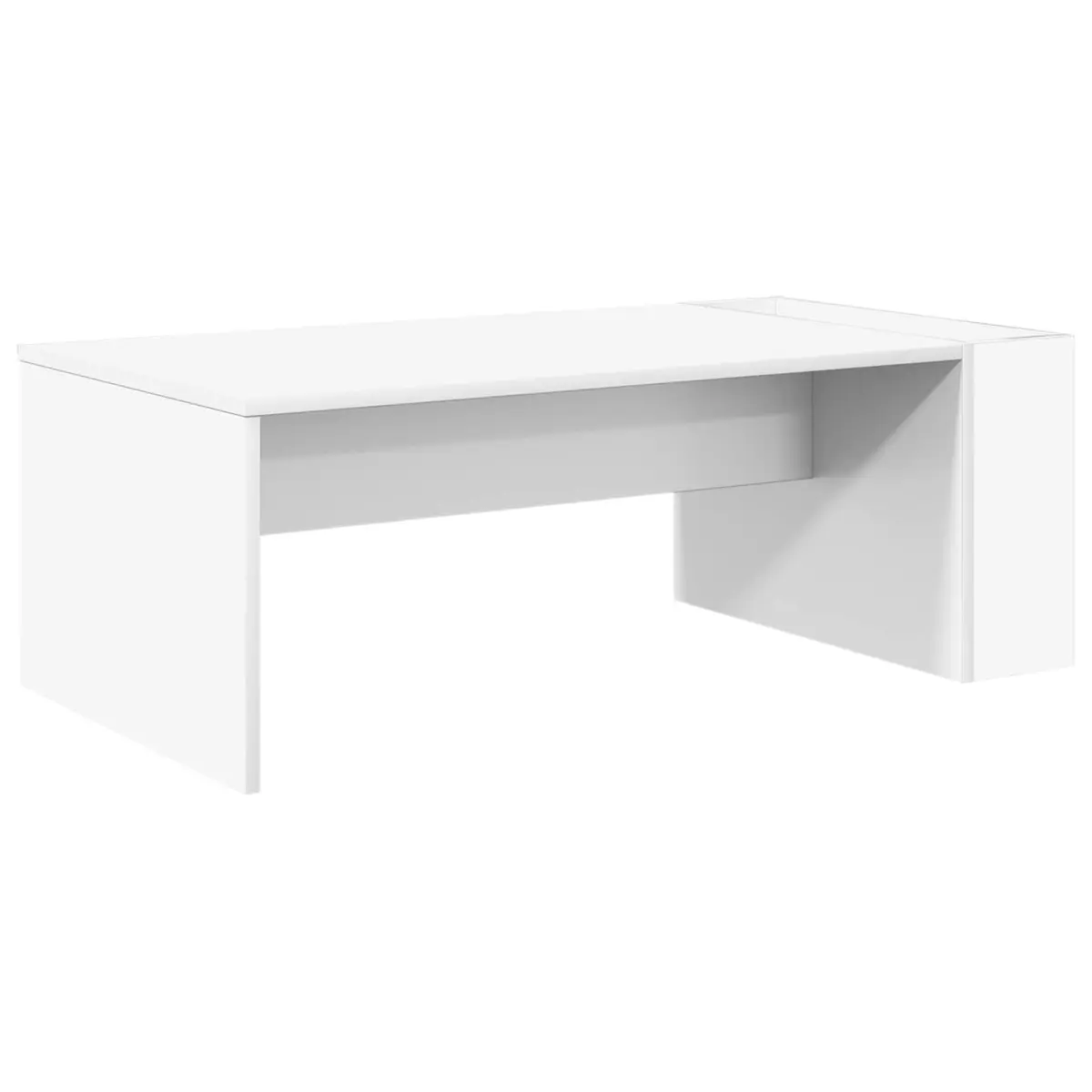 White Coffee Table Rectangular Modern Living Room Accent Furniture 95x50x34cm