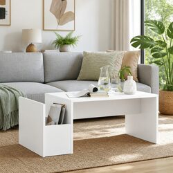 Coffee Table Specifications: Rectangular White Design 90x45x35cm