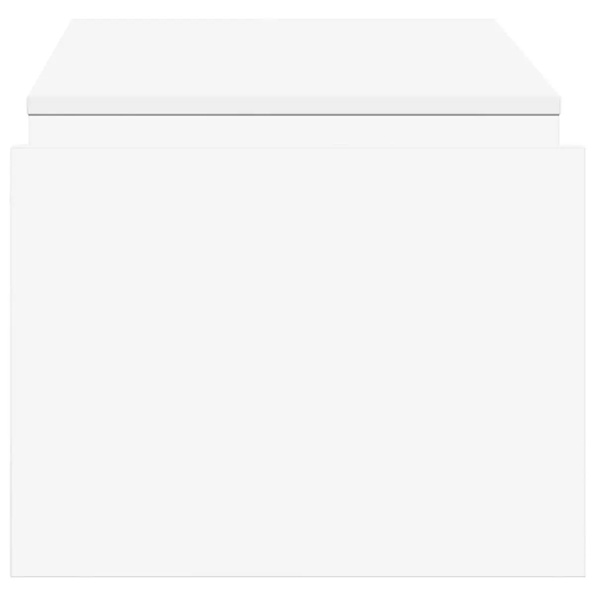 Coffee Table White Rectangular Modern Living Room Accent Furniture 90x45x35cm