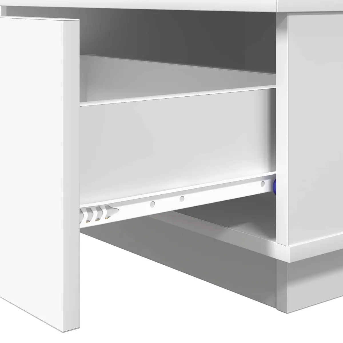 Coffee Table with Drawer White Rectangular Living Room Accent Furniture Storage