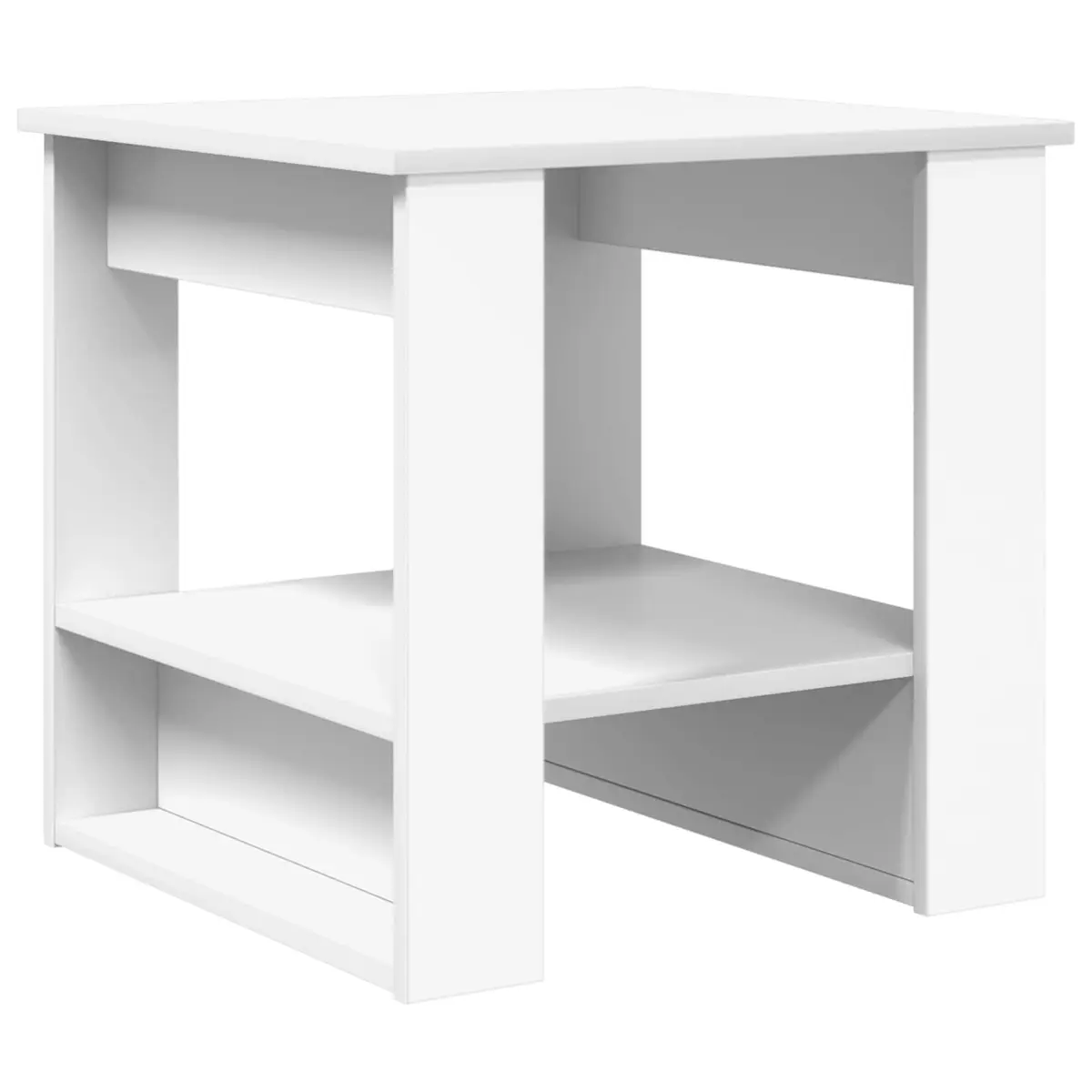 Coffee Table White Rectangular Modern Living Room Accent Engineered Wood