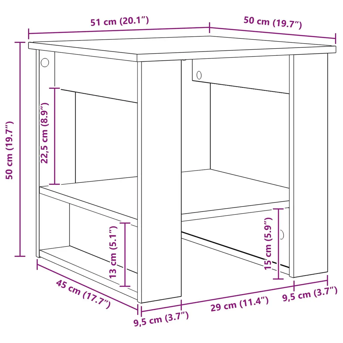 Coffee Table White Rectangular Modern Living Room Accent Engineered Wood
