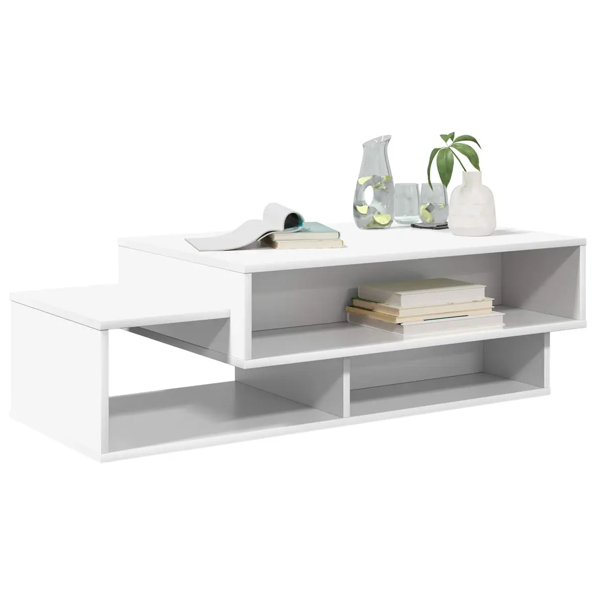 White Modern Coffee Table with Storage