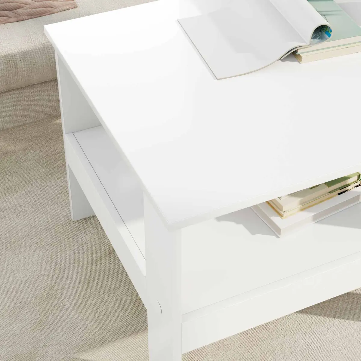 Coffee Table Living Room White 57x55x45cm