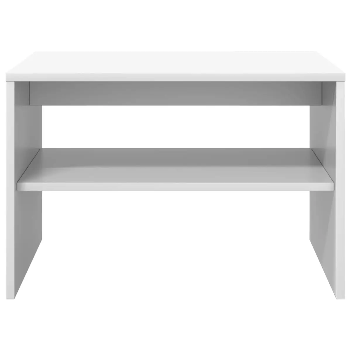 Coffee Table White Rectangular Modern Living Room Accent Furniture with Storage